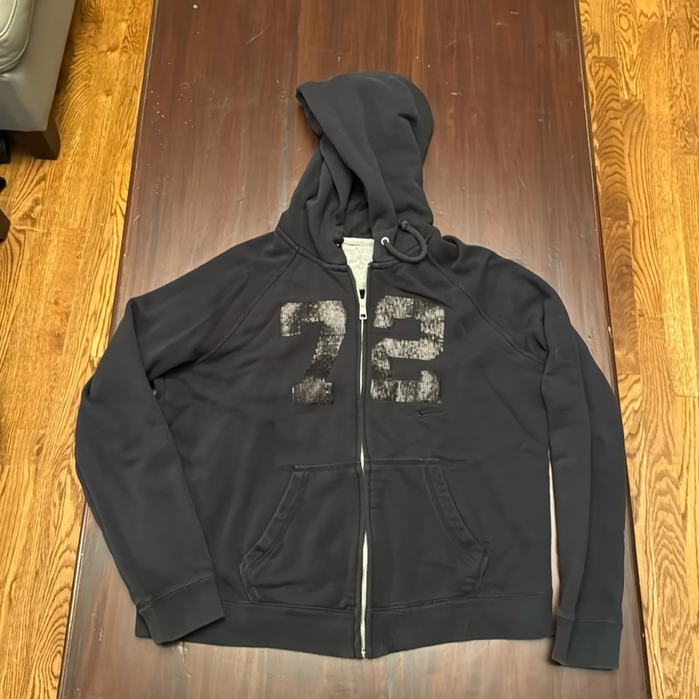 Nike the athletic dept black “72” sequins women’s hoodie size XL